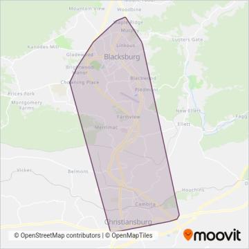 Blacksburg Transit coverage area map