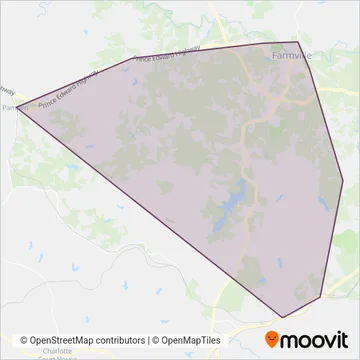 Farmville Area Bus coverage area map