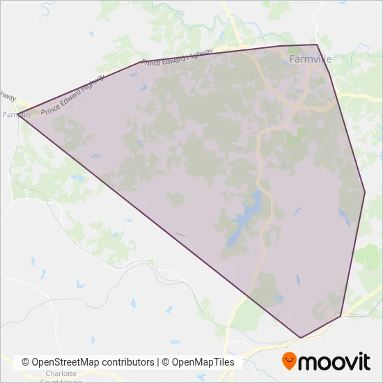Farmville Area Bus coverage area map