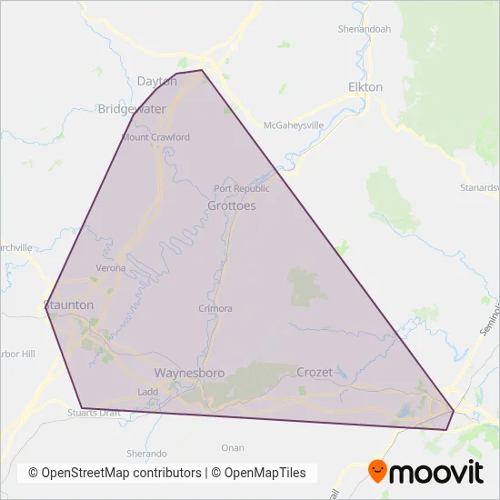BRITE Bus coverage area map