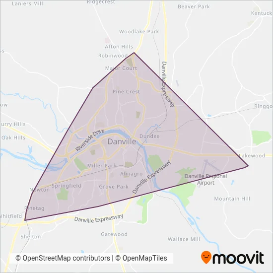 Danville Transit coverage area map