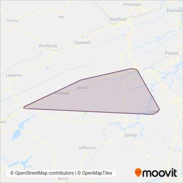 Mountain Lynx Transit coverage area map