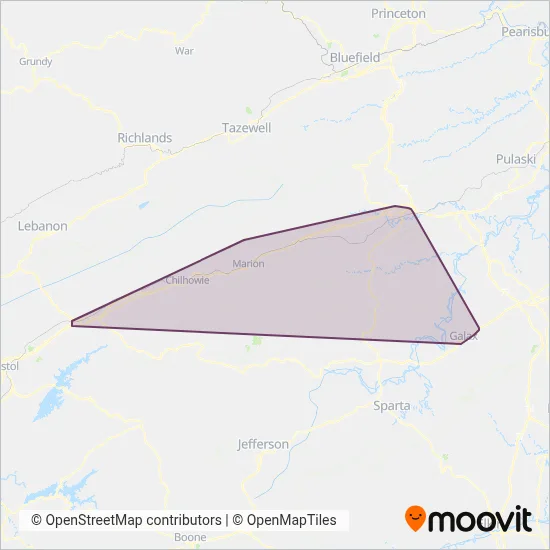 Mountain Lynx Transit coverage area map