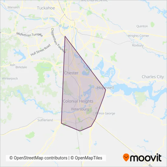 Petersburg Area Transit coverage area map