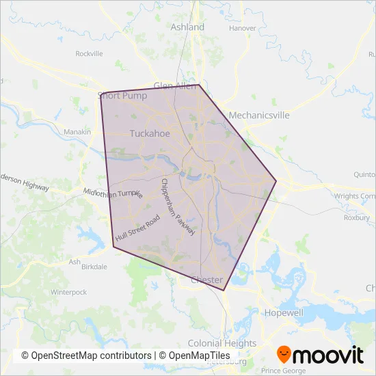 GRTC coverage area map