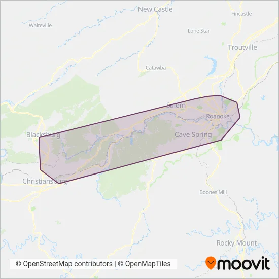 Valley Metro Roanoke coverage area map