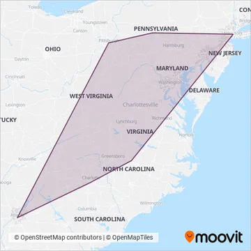Megabus coverage area map
