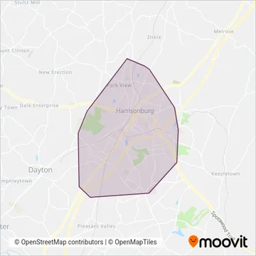 Harrisonburg Transit coverage area map