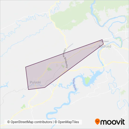 Pulaski Area Transit coverage area map