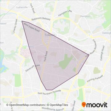 Towson University coverage area map