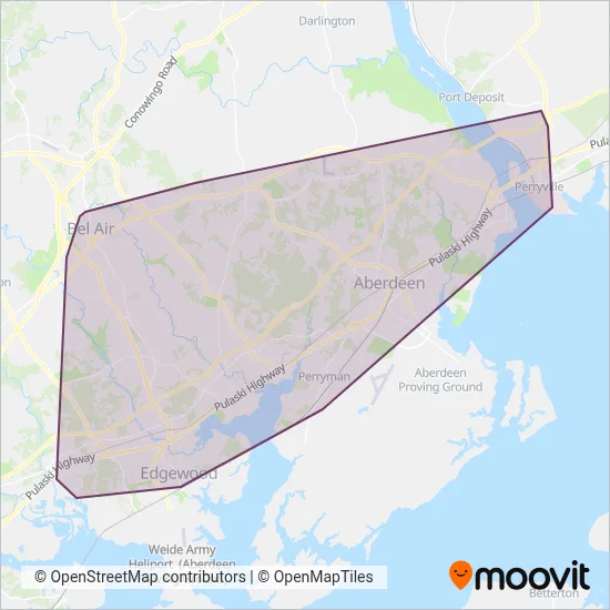 Harford Transit LINK coverage area map