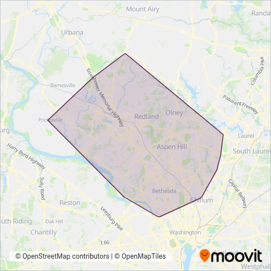 Ride On coverage area map