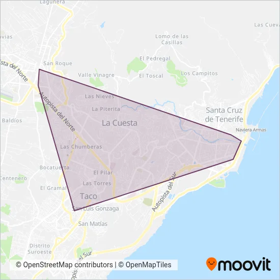 Metropolitano de Tenerife coverage area map