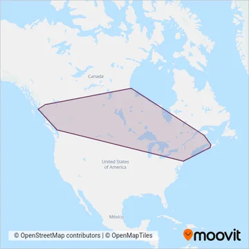 Via Rail coverage area map