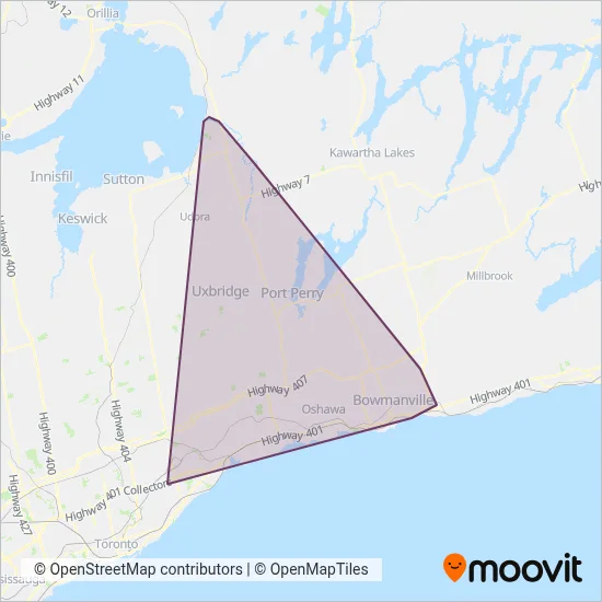 Durham Region Transit coverage area map