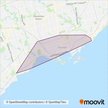 TTC (Tram) coverage area map