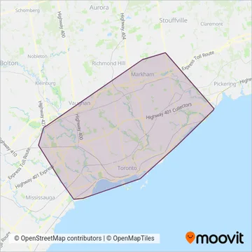 TTC (Bus) coverage area map