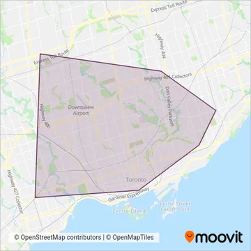 Carte de la zone de couverture de TTC (Métro)