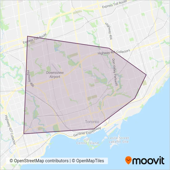 TTC (Subway) coverage area map