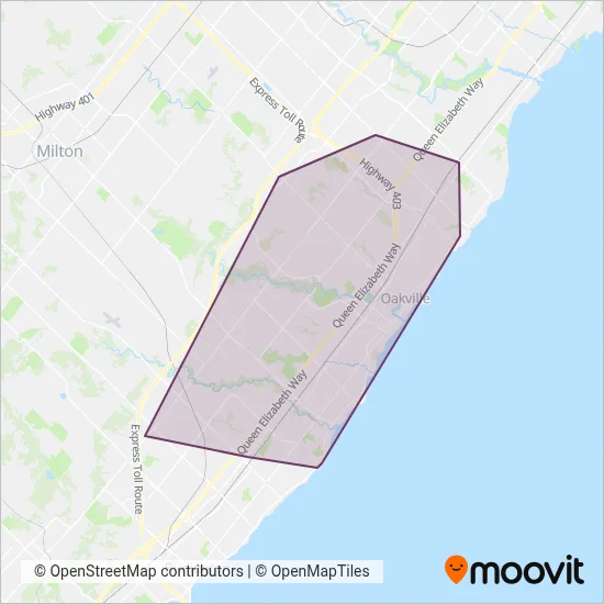 Oakville Transit coverage area map