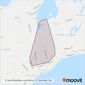 YRT coverage area map