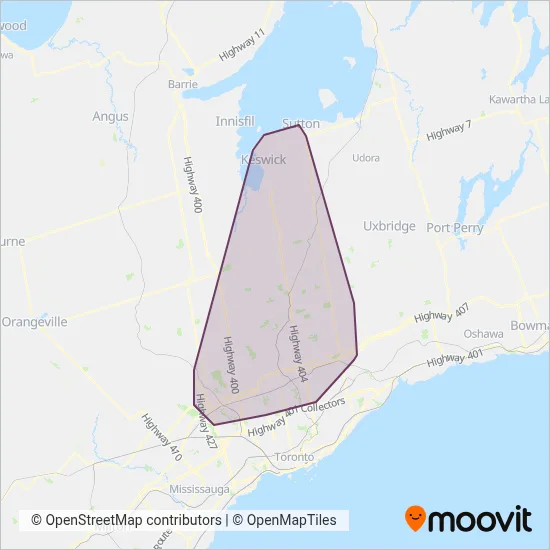 YRT coverage area map
