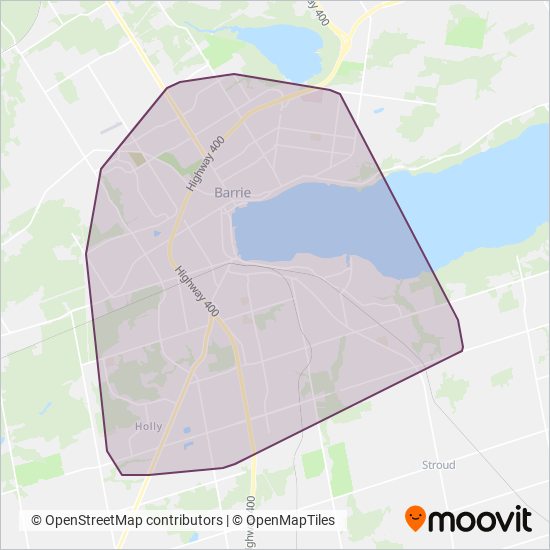 Barrie Transit coverage area map