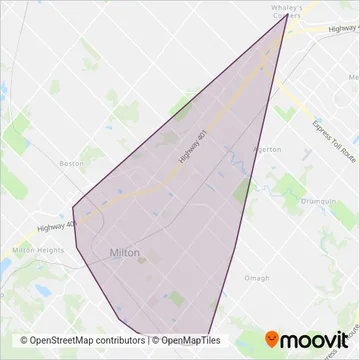Milton Transit coverage area map
