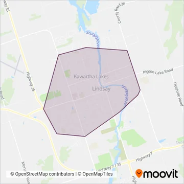 Lindsay Transit coverage area map