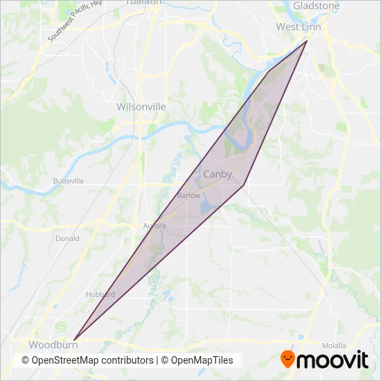 Canby Area Transit coverage area map