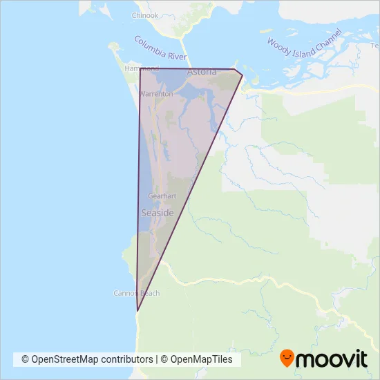 Sunset Empire Transportation District coverage area map