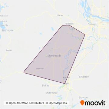 Yamhill County Transit Area coverage area map