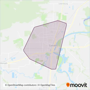 Corvallis Transit System coverage area map