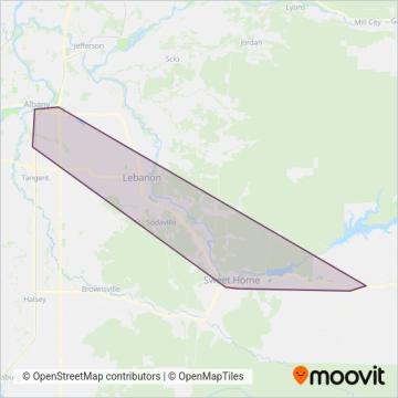 Linn Shuttle coverage area map