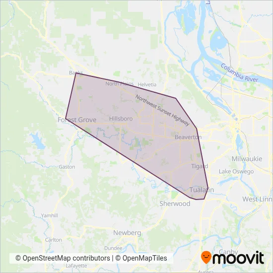 Ride Connection coverage area map