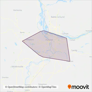 TriMet coverage area map
