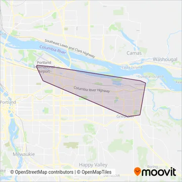 Swan Island Shuttle coverage area map