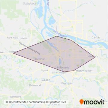 TriMet coverage area map