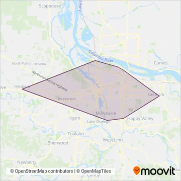 TriMet coverage area map