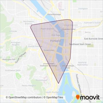 Portland Streetcar coverage area map