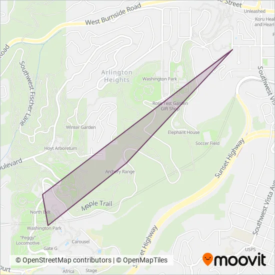 Mapa del área de cobertura de Washington Park