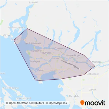 TransLink (Bus) coverage area map