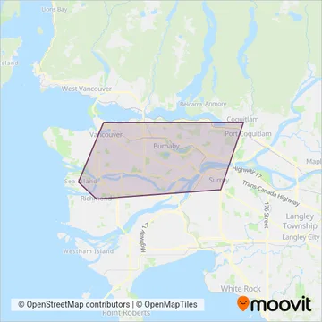 TransLink (Subway) coverage area map