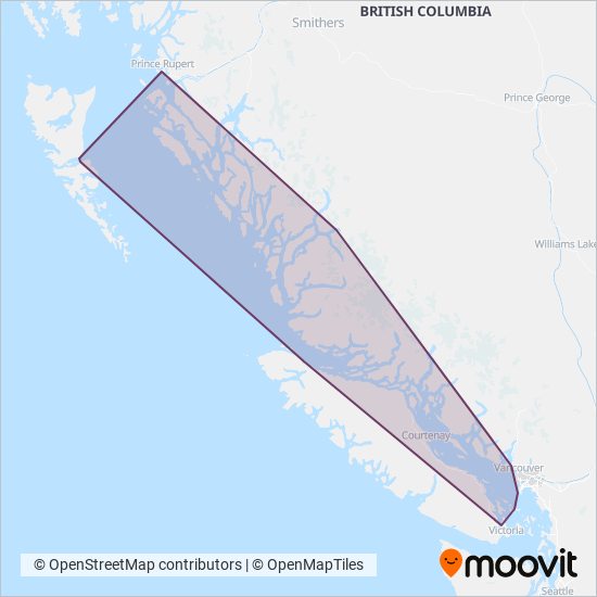 BC Ferries coverage area map