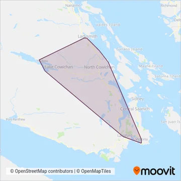 BC Transit - Cowichan Valley Regional Transit System coverage area map