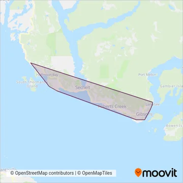 BC Transit - Sunshine Coast Transit System coverage area map