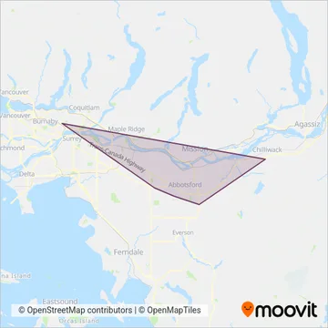 BC Transit - Central Fraser Valley Transit System coverage area map