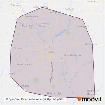 Mapa da área de cobertura da Redemob Consórcio - CMTC