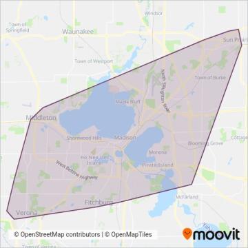 Madison Metro Transit coverage area map