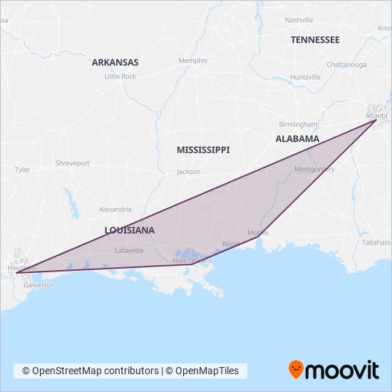 Megabus coverage area map